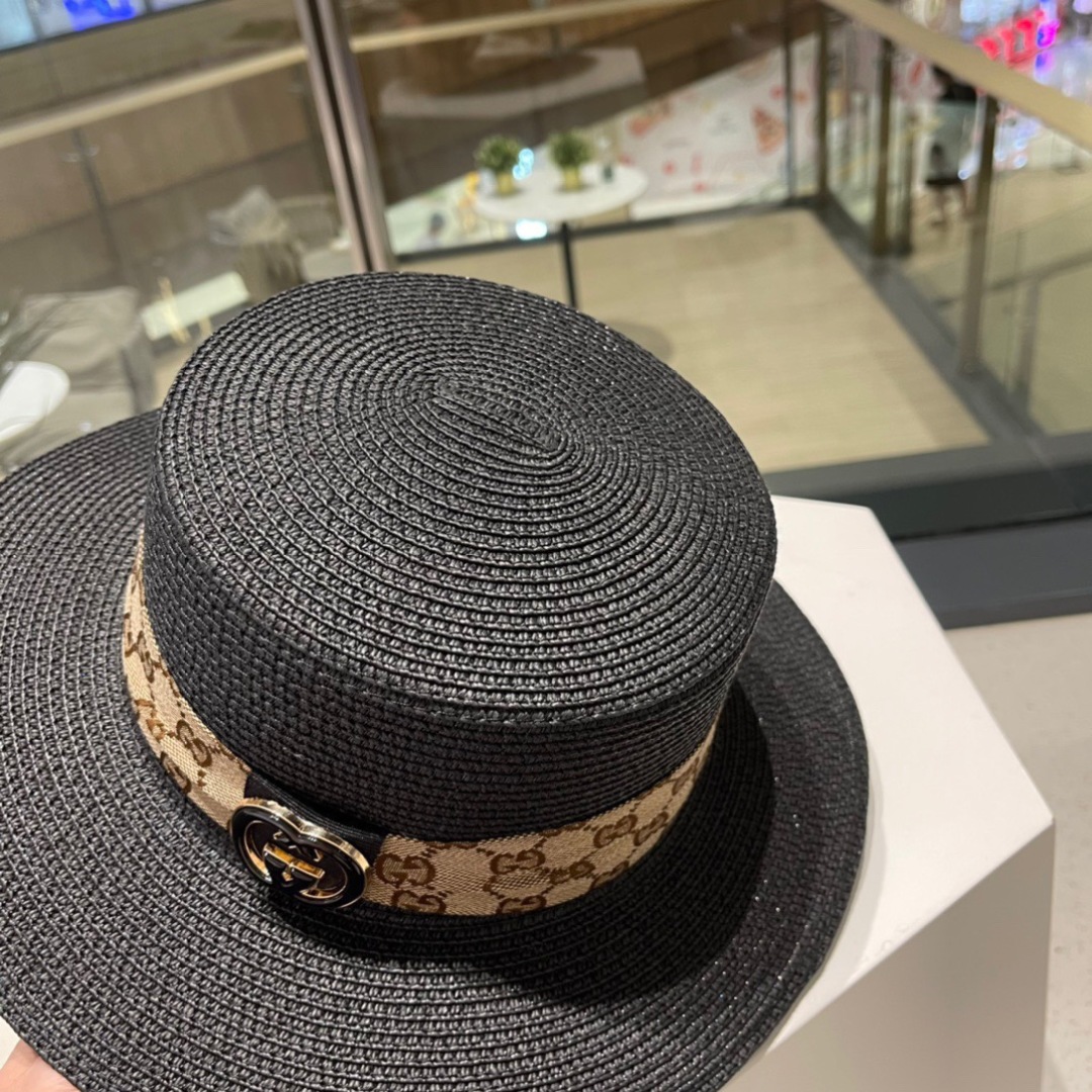  Gucci古奇草帽，遮阳帽，l头围57cm