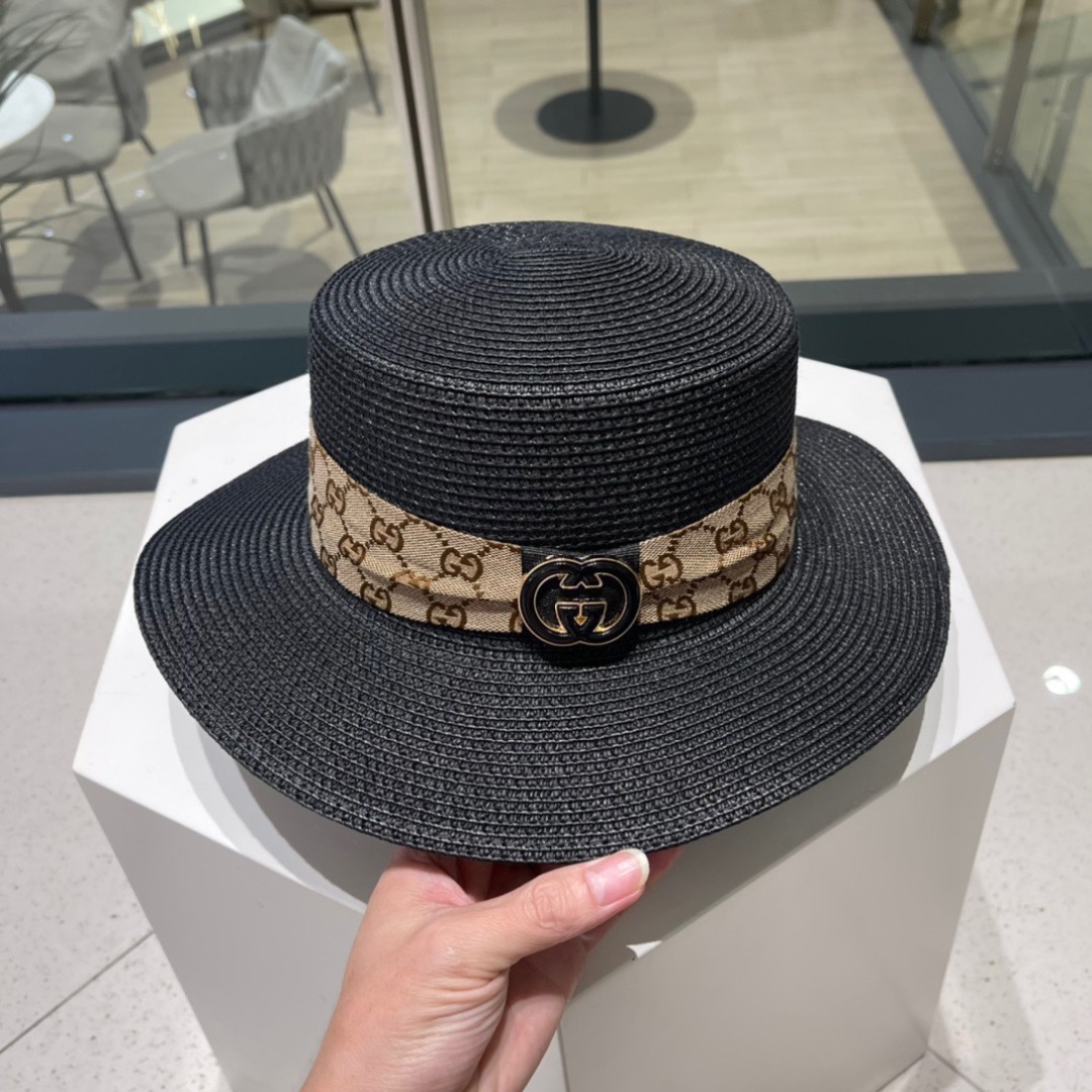  Gucci古奇草帽，遮阳帽，l头围57cm