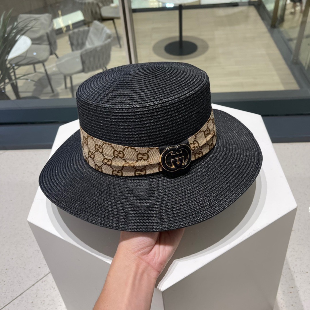  Gucci古奇草帽，遮阳帽，l头围57cm