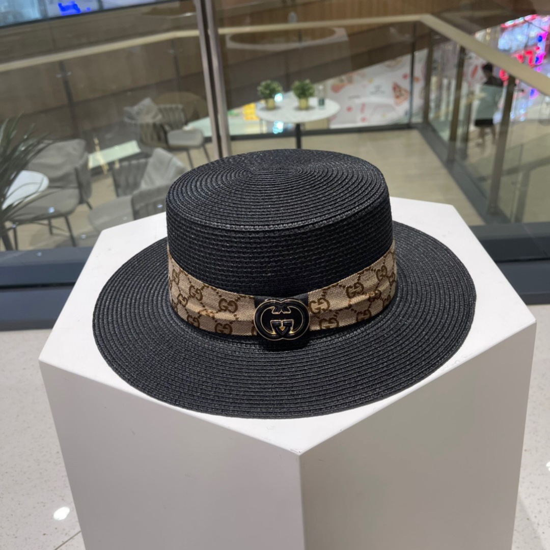  Gucci古奇草帽，遮阳帽，l头围57cm