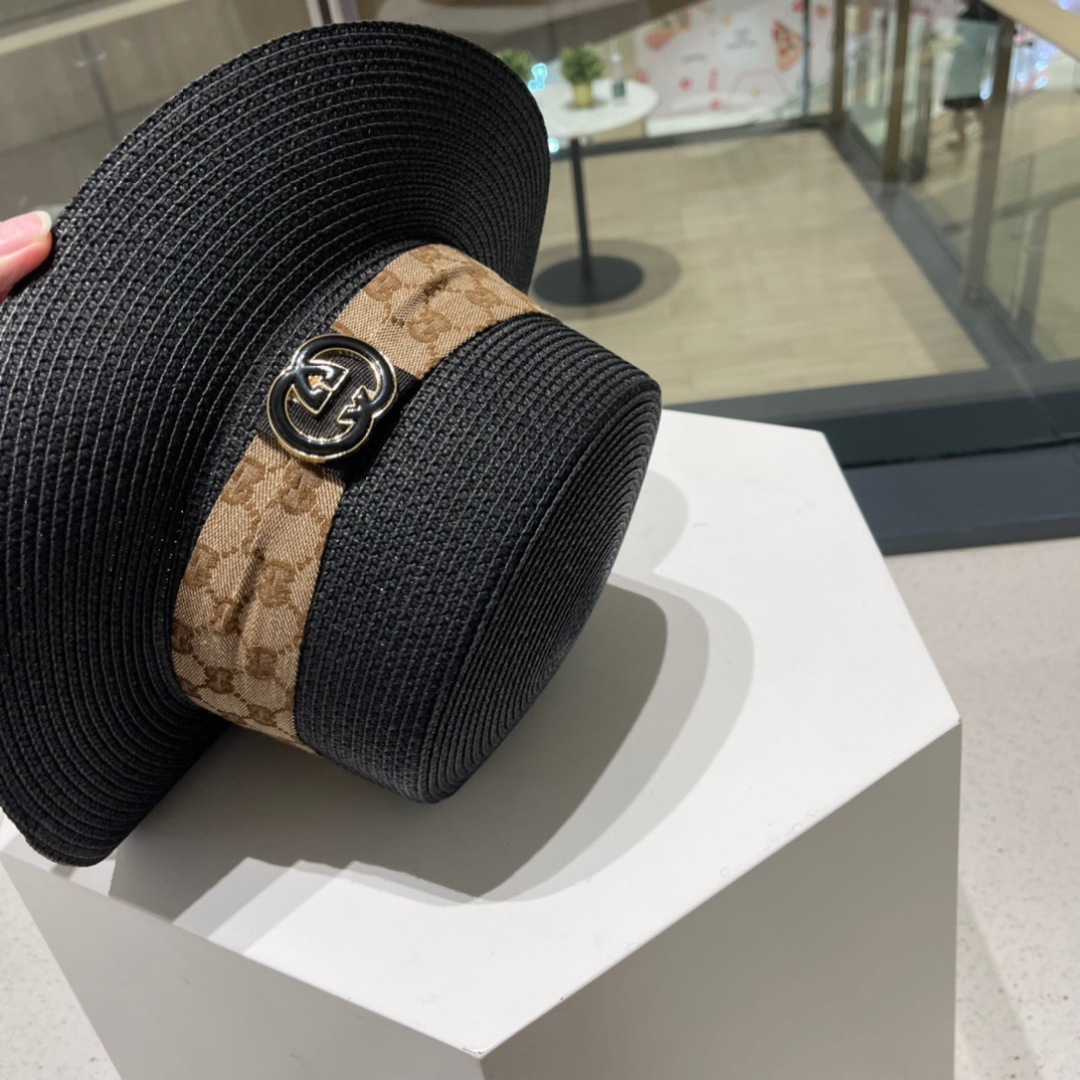  Gucci古奇草帽，遮阳帽，l头围57cm