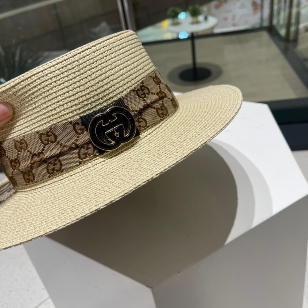  Gucci古奇草帽，遮阳帽，l头围57cm
