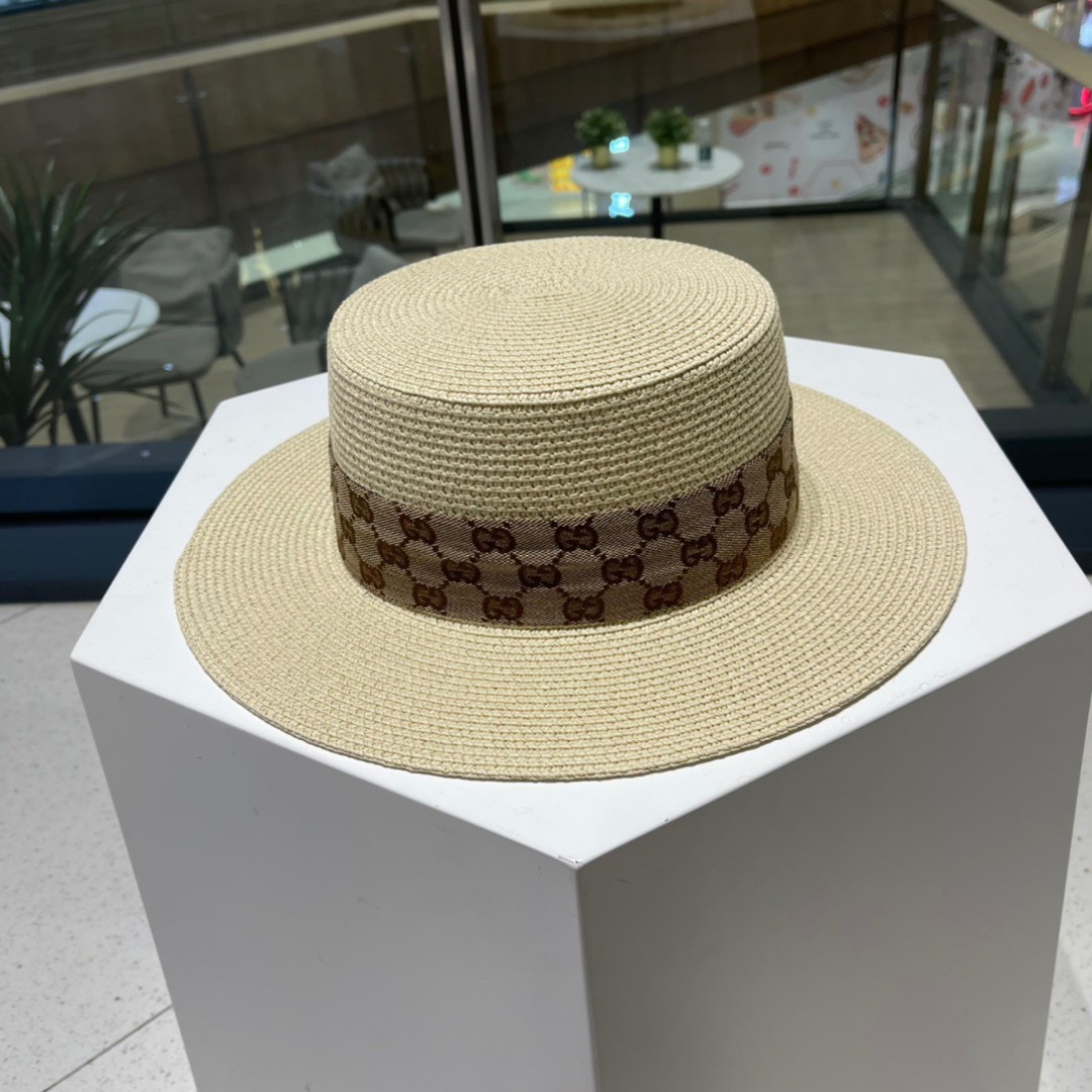  Gucci古奇草帽，遮阳帽，l头围57cm