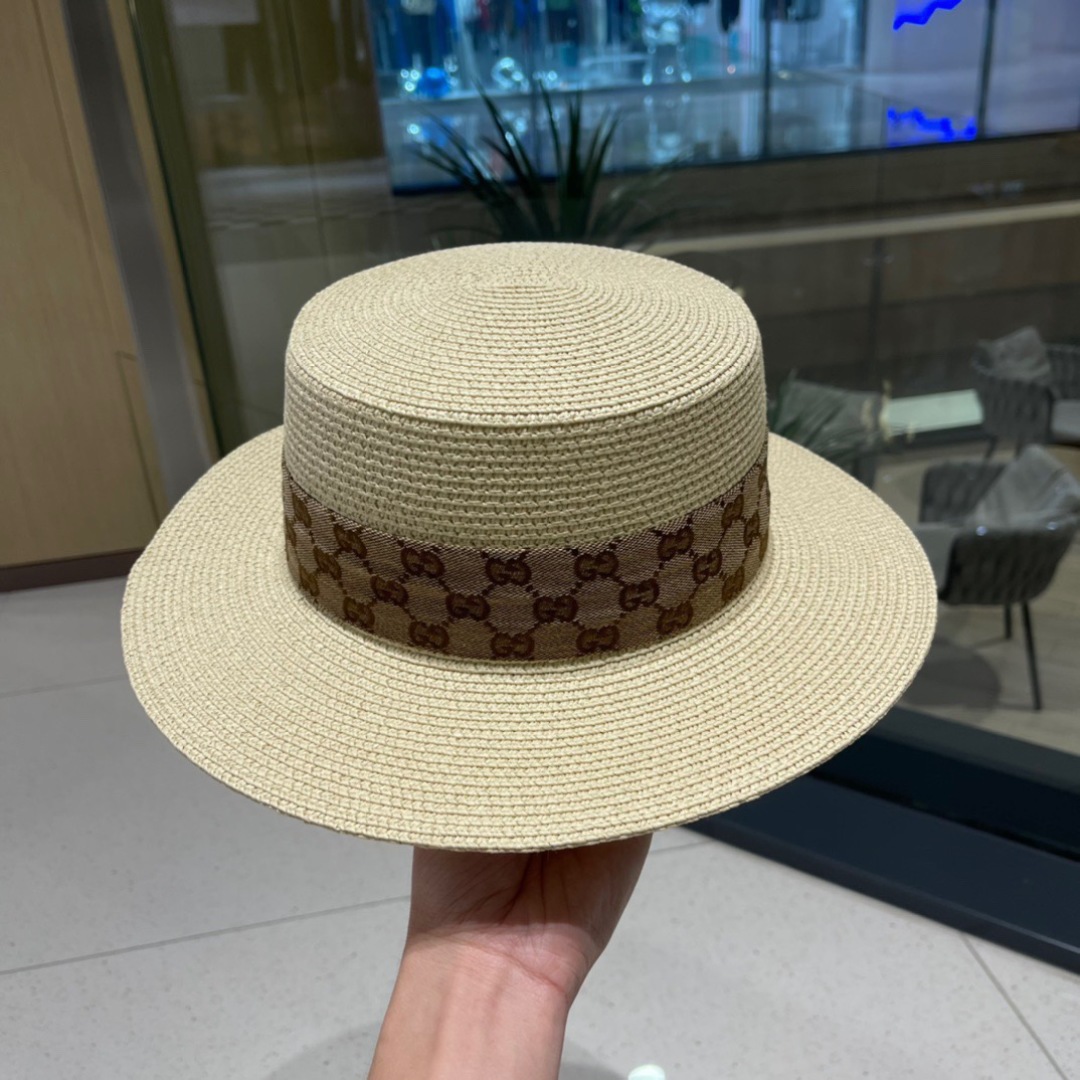 Gucci古奇草帽，遮阳帽，l头围57cm