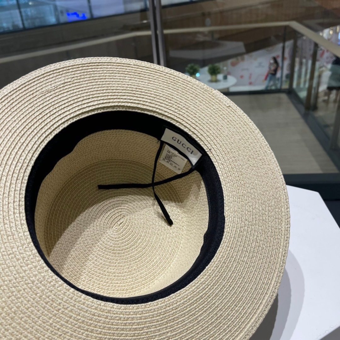  Gucci古奇草帽，遮阳帽，l头围57cm