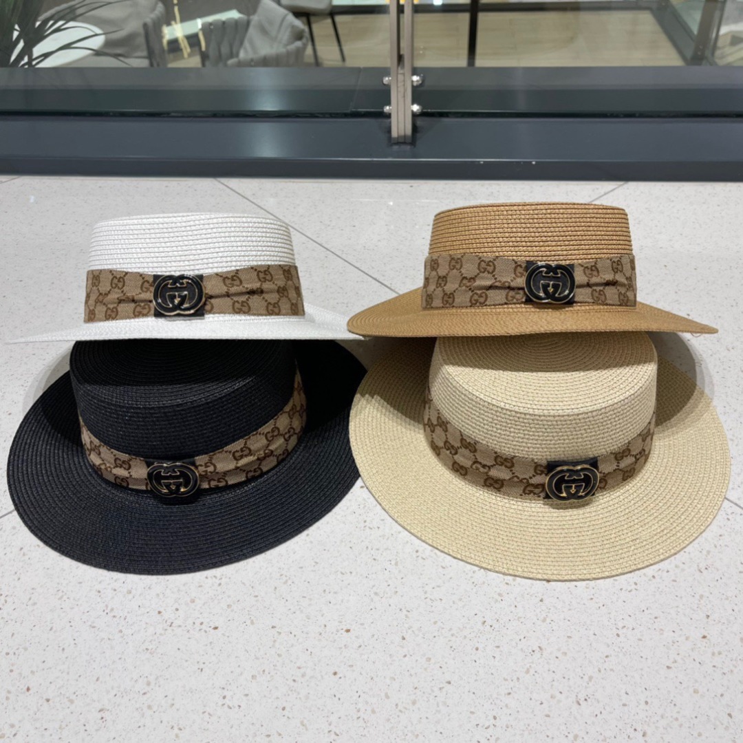  Gucci古奇草帽，遮阳帽，l头围57cm