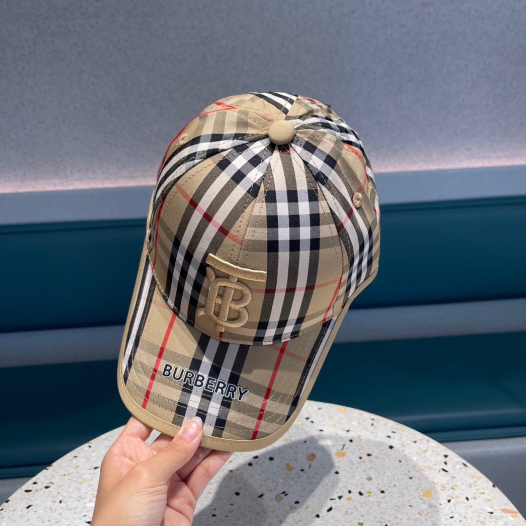  巴宝莉Burberry 官网原单刺绣棒球帽  格纹复古时尚四季搭配单品