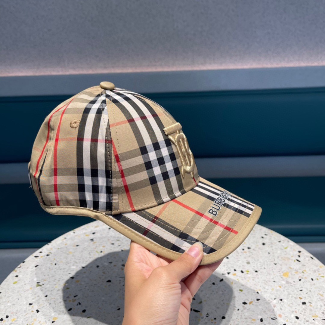  巴宝莉Burberry 官网原单刺绣棒球帽  格纹复古时尚四季搭配单品