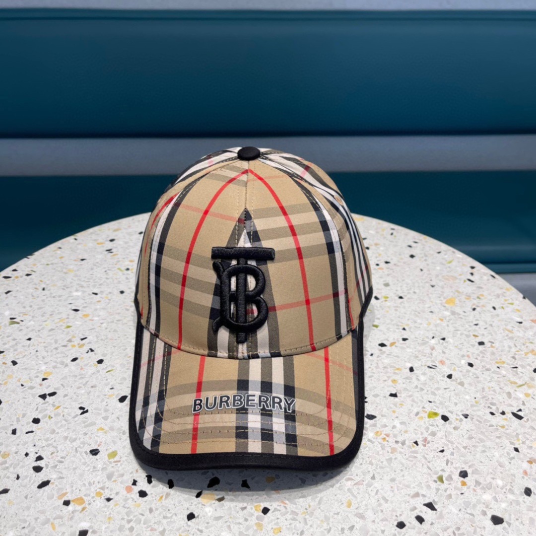  巴宝莉Burberry 官网原单刺绣棒球帽  格纹复古时尚四季搭配单品