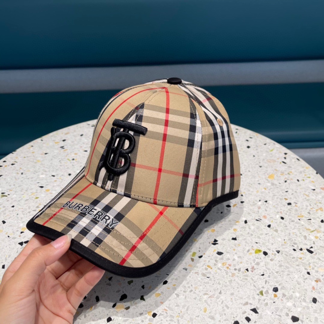  巴宝莉Burberry 官网原单刺绣棒球帽  格纹复古时尚四季搭配单品
