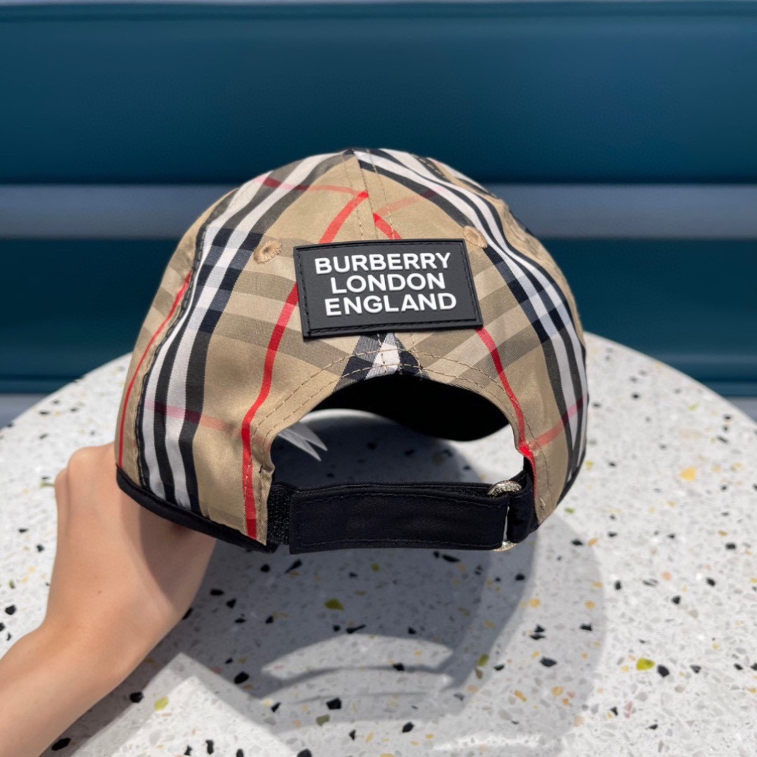  巴宝莉Burberry 官网原单刺绣棒球帽  格纹复古时尚四季搭配单品