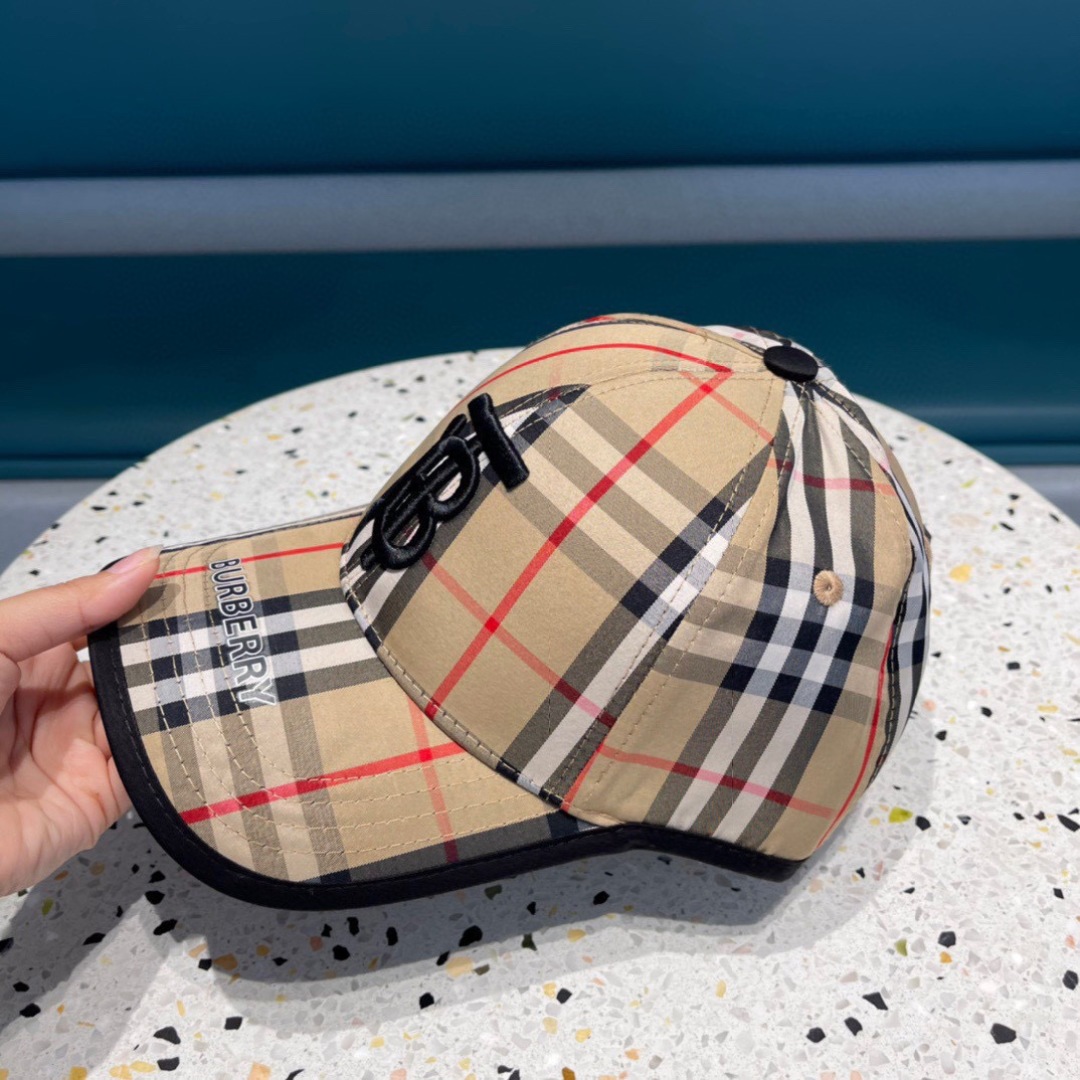  巴宝莉Burberry 官网原单刺绣棒球帽  格纹复古时尚四季搭配单品