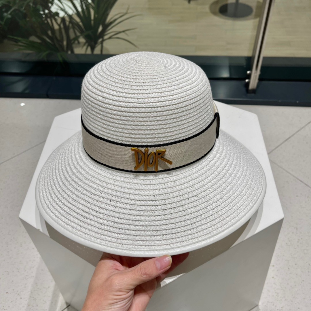  Dior迪奥包边草帽，可折叠遮阳帽，名媛气质范，多色 头围57cm