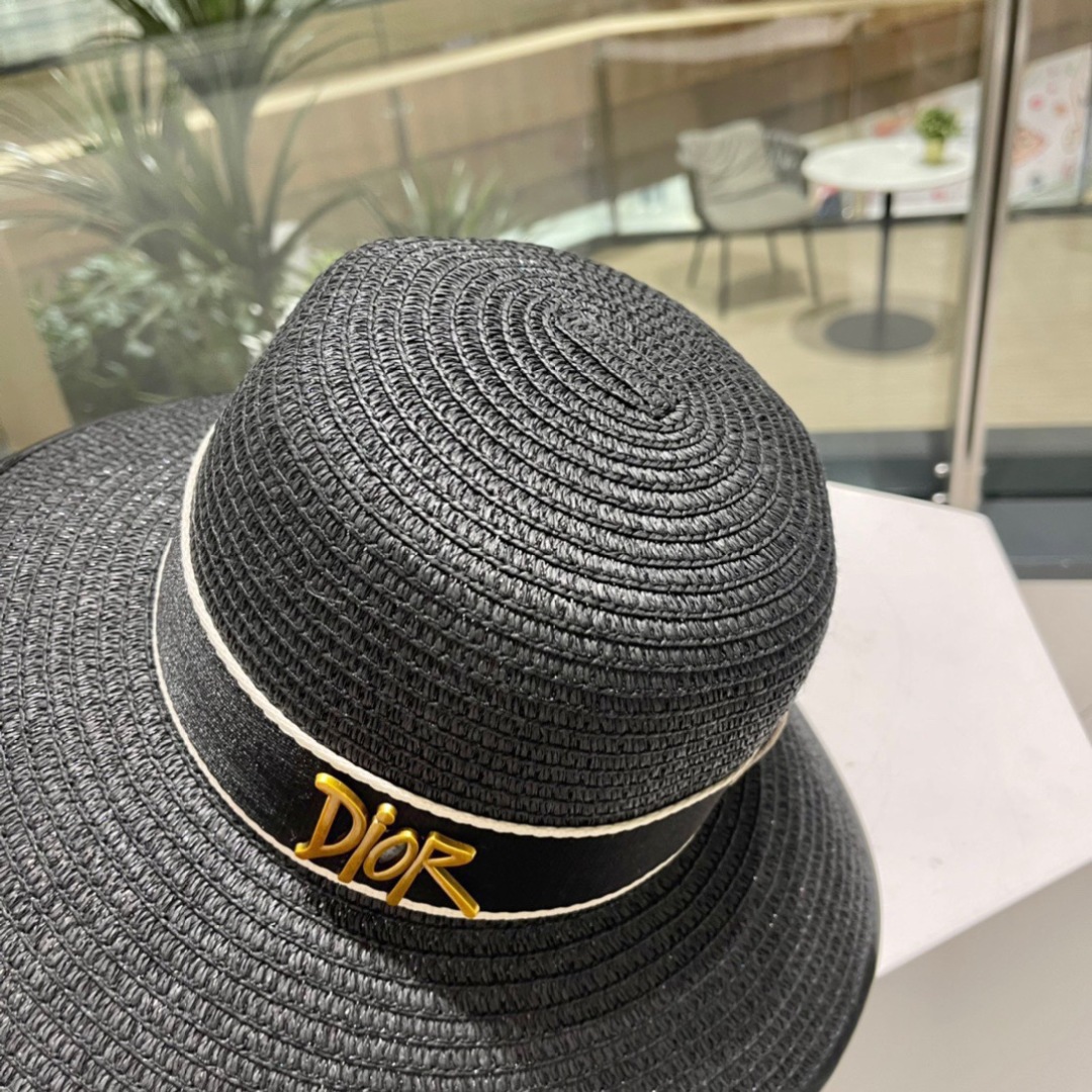  Dior迪奥包边草帽，可折叠遮阳帽，名媛气质范，多色 头围57cm