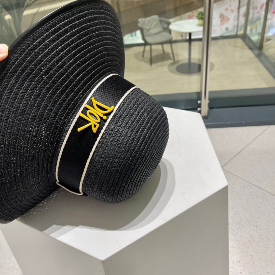  Dior迪奥包边草帽，可折叠遮阳帽，名媛气质范，多色 头围57cm