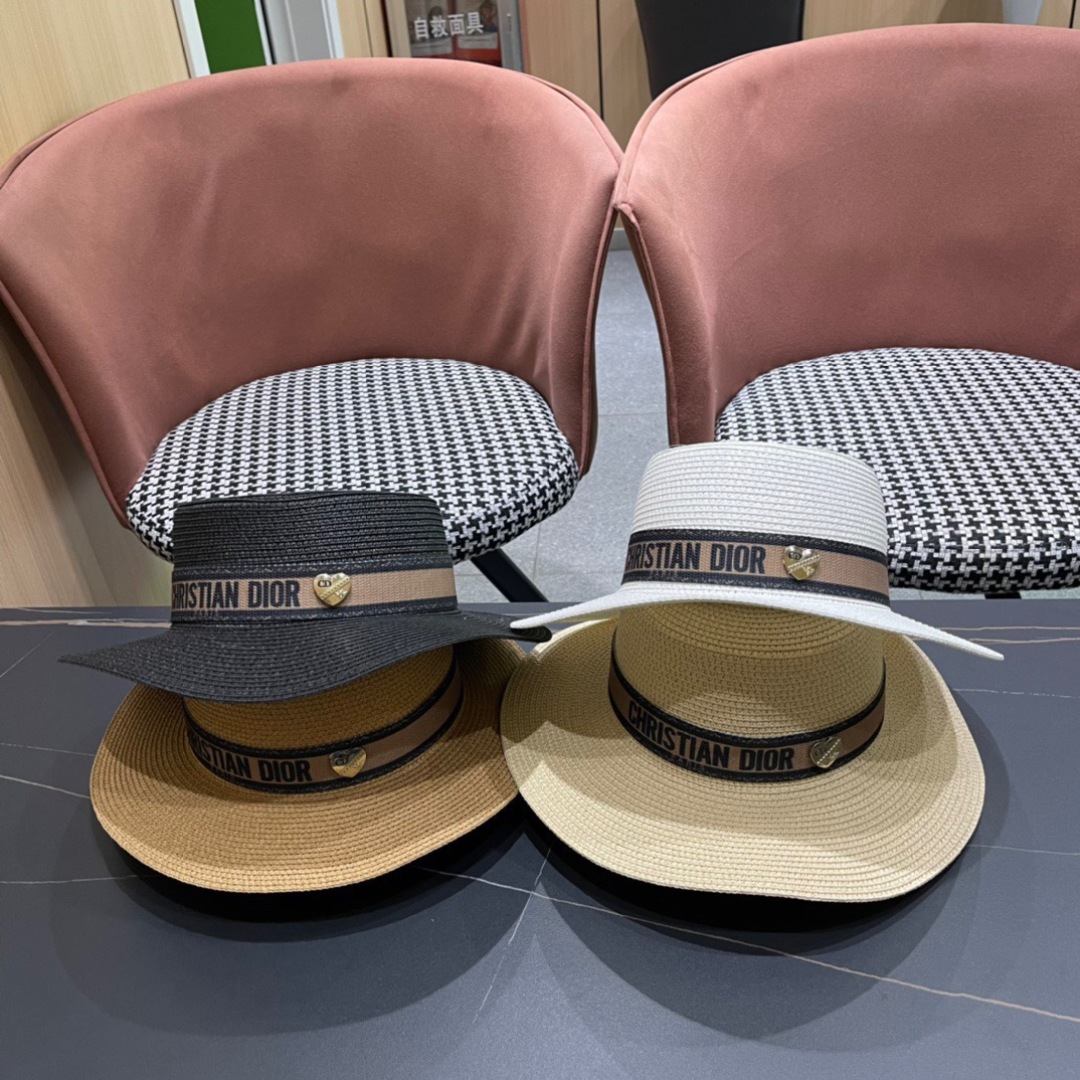  Dior迪奥官方款草帽，高密度制作，一顶超级有品位的草帽了~出街首选小仙女🧚人手必备 头围57cm
