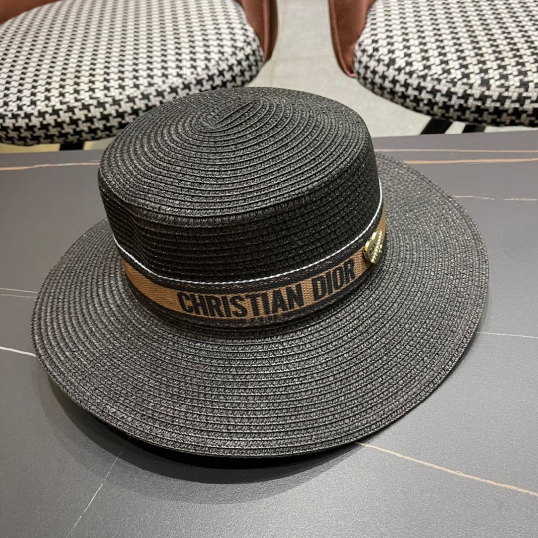  Dior迪奥官方款草帽，高密度制作，一顶超级有品位的草帽了~出街首选小仙女🧚人手必备 头围57cm