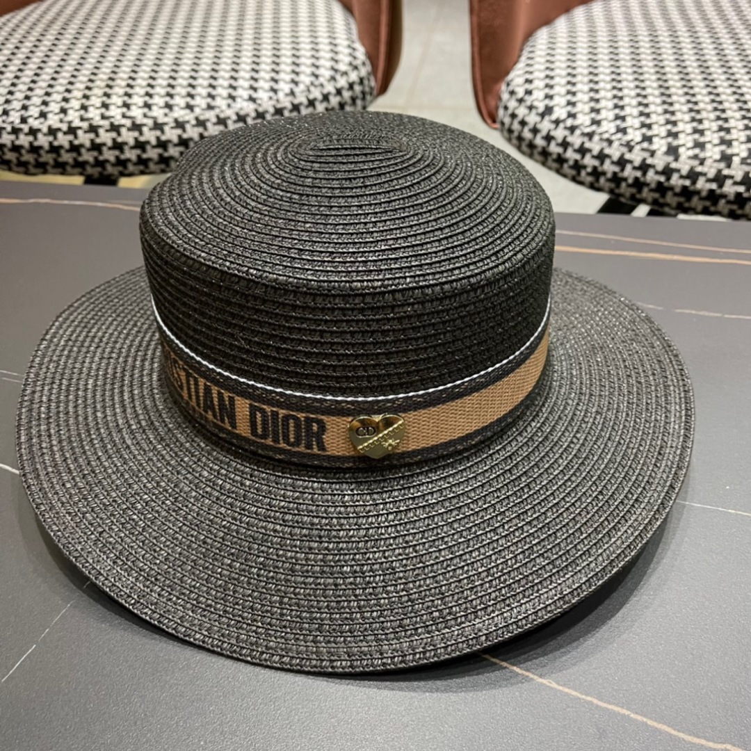  Dior迪奥官方款草帽，高密度制作，一顶超级有品位的草帽了~出街首选小仙女🧚人手必备 头围57cm