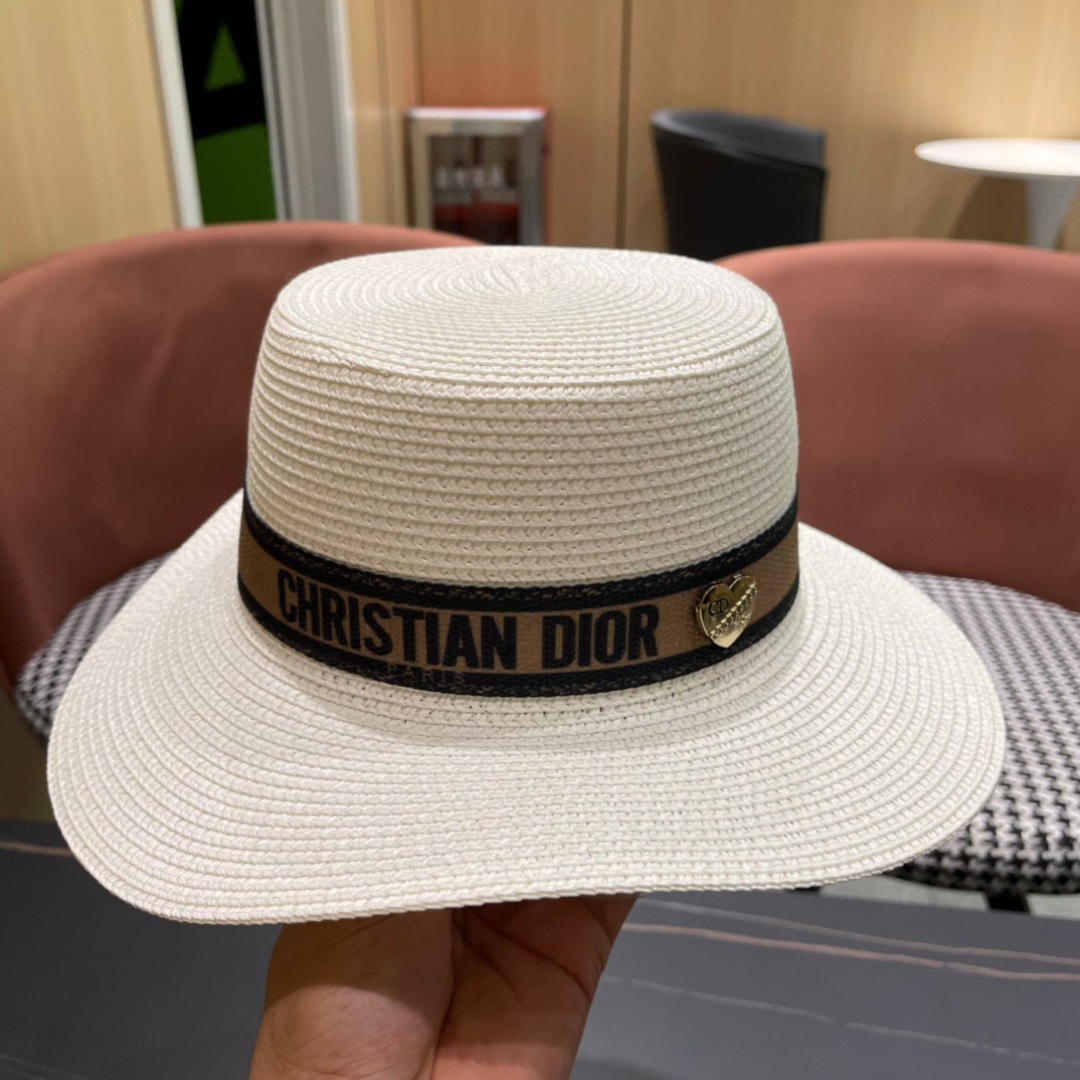  Dior迪奥官方款草帽，高密度制作，一顶超级有品位的草帽了~出街首选小仙女🧚人手必备 头围57cm