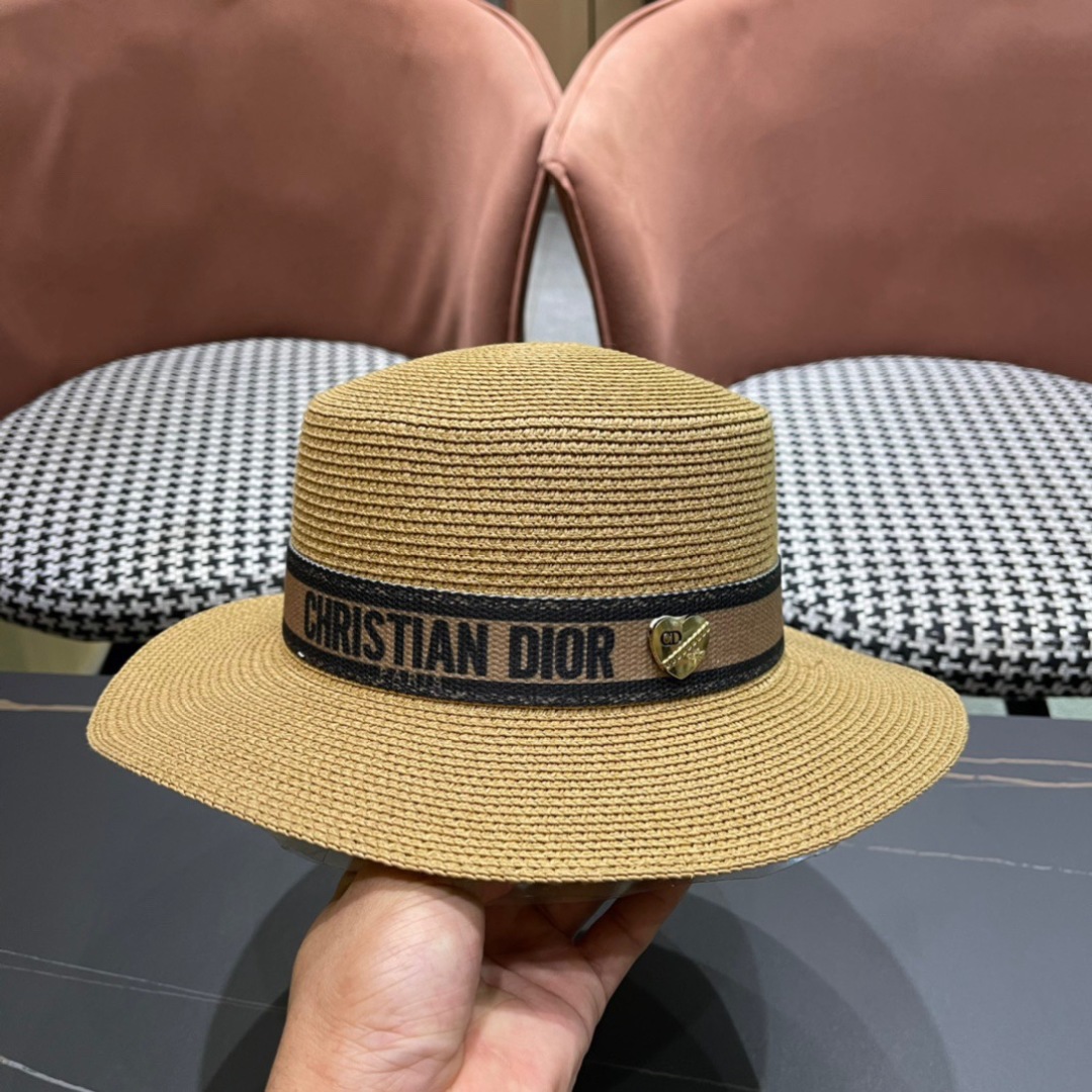  Dior迪奥官方款草帽，高密度制作，一顶超级有品位的草帽了~出街首选小仙女🧚人手必备 头围57cm