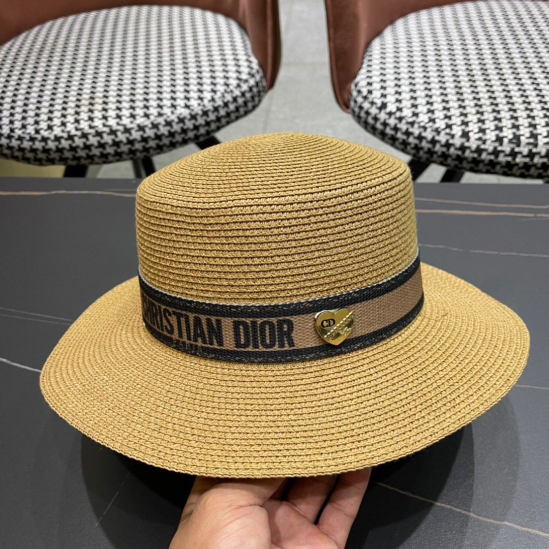  Dior迪奥官方款草帽，高密度制作，一顶超级有品位的草帽了~出街首选小仙女🧚人手必备 头围57cm