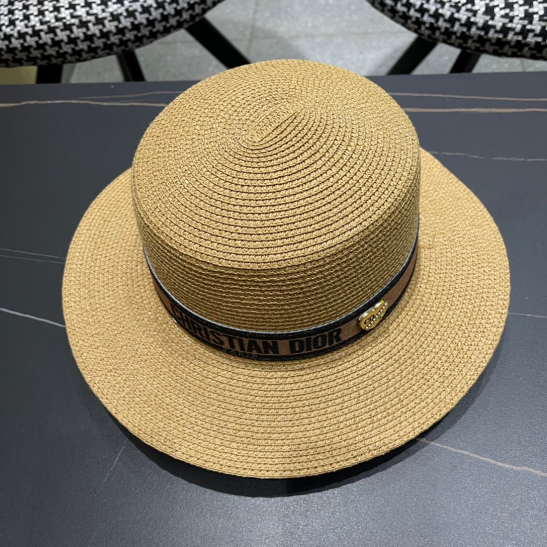  Dior迪奥官方款草帽，高密度制作，一顶超级有品位的草帽了~出街首选小仙女🧚人手必备 头围57cm