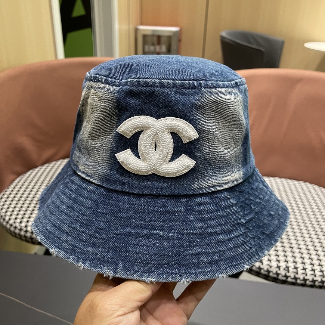  Chanel香奈儿 2025牛仔帽女春夏四季款渔夫帽子户外登山防晒露营徒步卷边辣妹盆帽