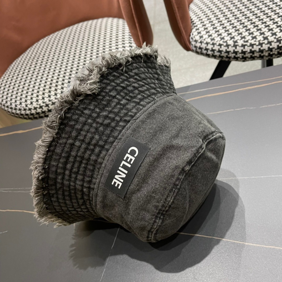  赛琳celine新款牛仔渔夫帽防紫外线遮脸防晒太阳帽