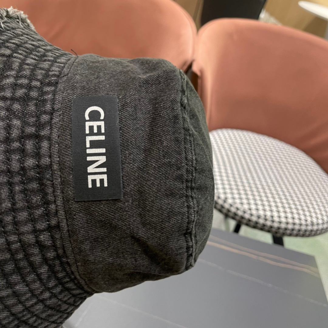  赛琳celine新款牛仔渔夫帽防紫外线遮脸防晒太阳帽