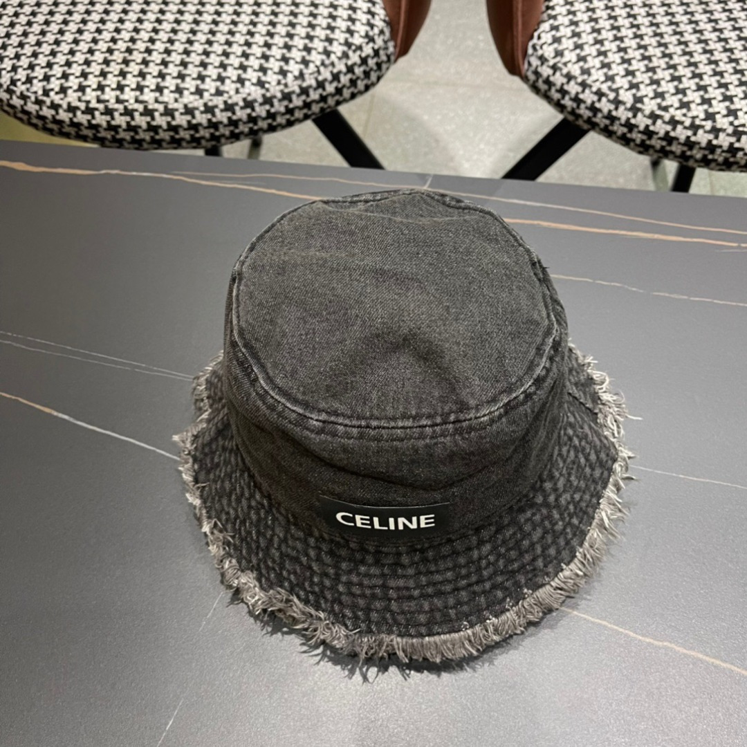  赛琳celine新款牛仔渔夫帽防紫外线遮脸防晒太阳帽