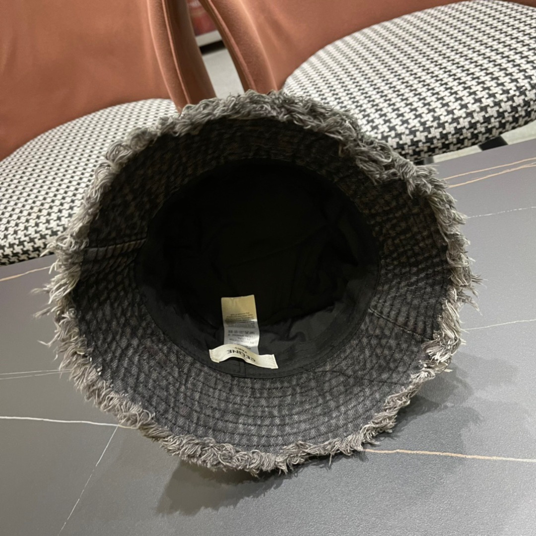  赛琳celine新款牛仔渔夫帽防紫外线遮脸防晒太阳帽