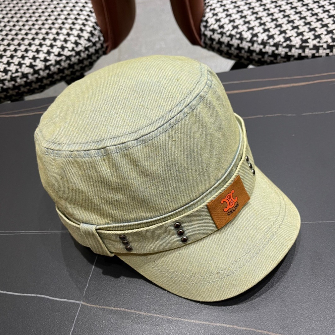 。Celine 赛琳春季新款军贝雷帽是鸭舌牛仔贝雷帽 进口材质笔挺舒展 整体爽朗有书卷气👍👍