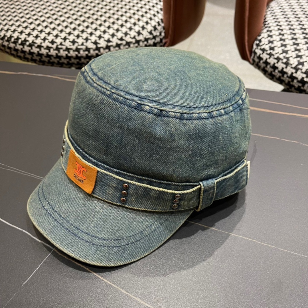 。Celine 赛琳春季新款军贝雷帽是鸭舌牛仔贝雷帽 进口材质笔挺舒展 整体爽朗有书卷气👍👍