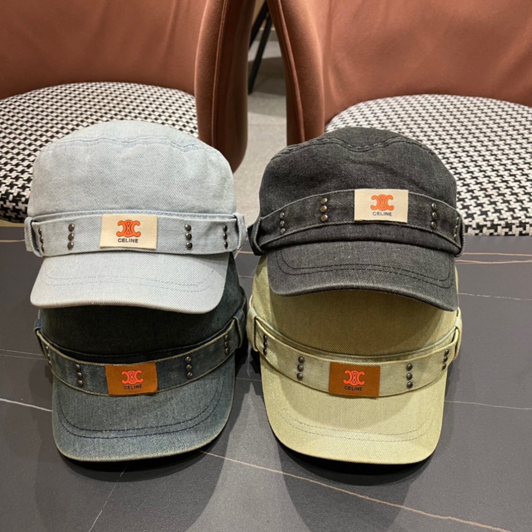 。Celine 赛琳春季新款军贝雷帽是鸭舌牛仔贝雷帽 进口材质笔挺舒展 整体爽朗有书卷气👍👍