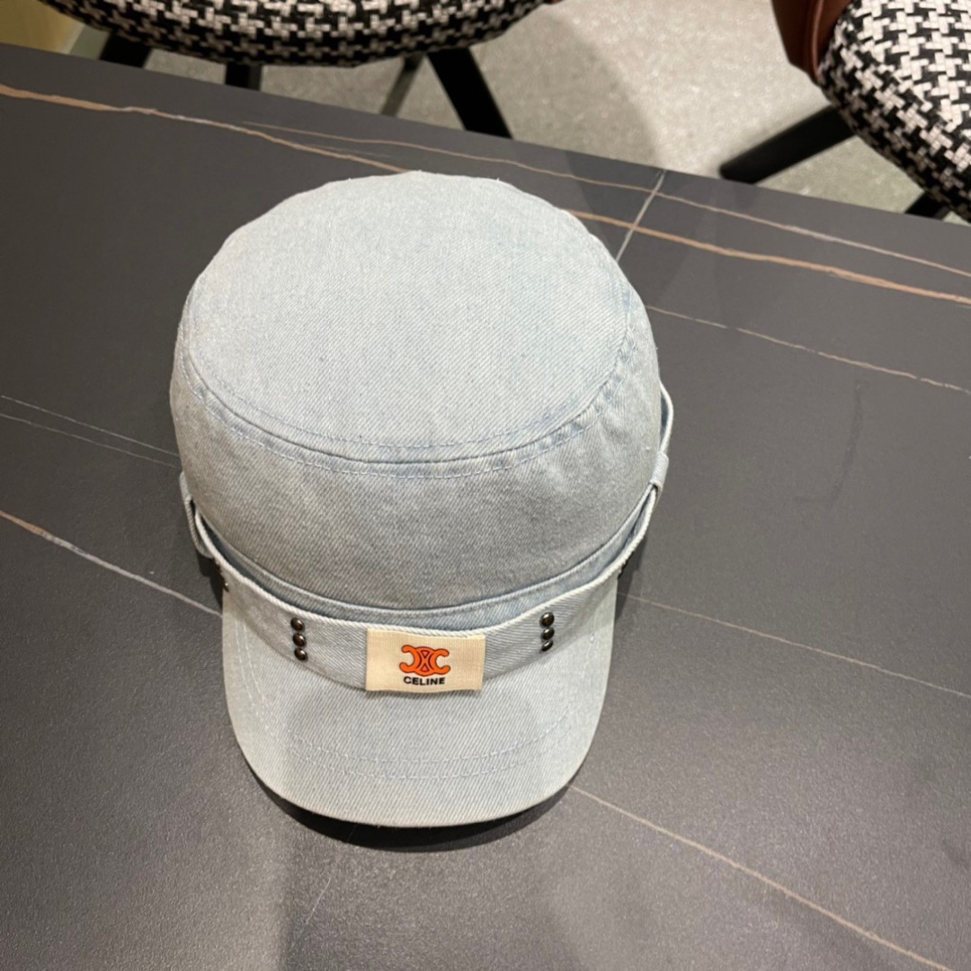 。Celine 赛琳春季新款军贝雷帽是鸭舌牛仔贝雷帽 进口材质笔挺舒展 整体爽朗有书卷气👍👍
