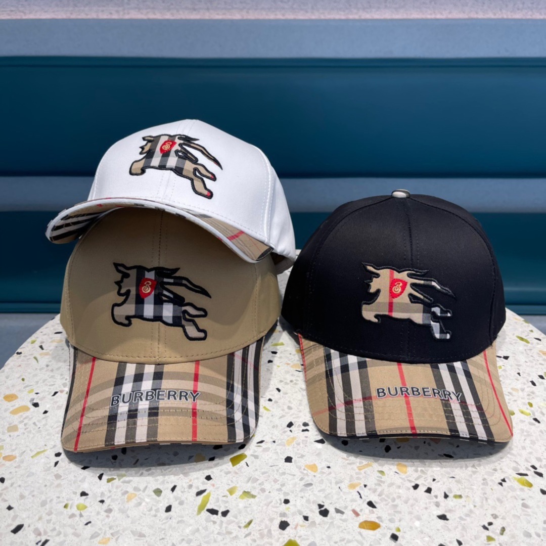  巴宝莉Burberry 春夏原单棒球帽，经典BT格子原单新品，超喜欢🥰自留的棒球帽哦