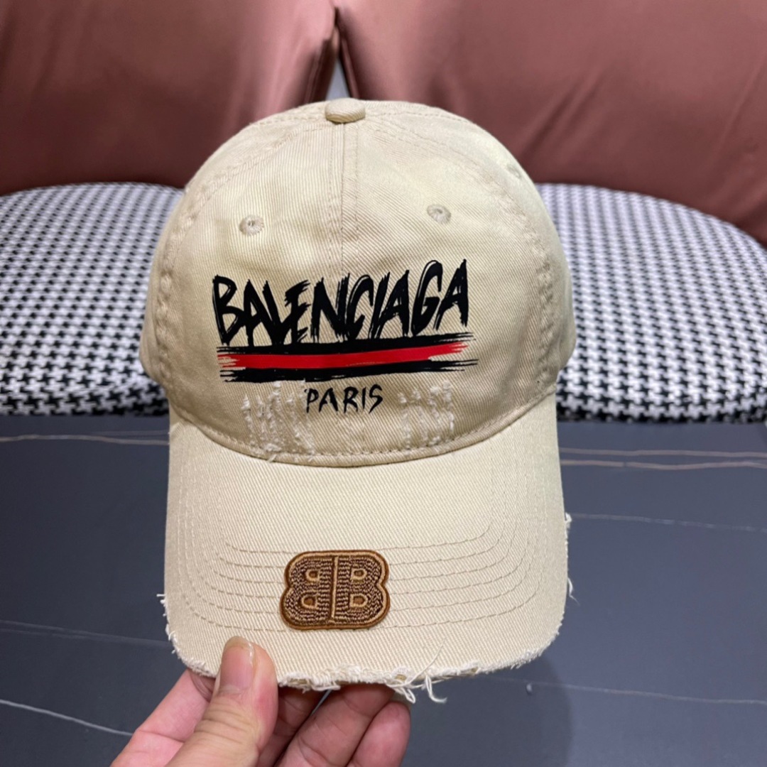  BALENCIAGA巴黎世家新款画画棒球帽，很酷的色系，男女佩戴都有不同style，巴黎粉必入款！