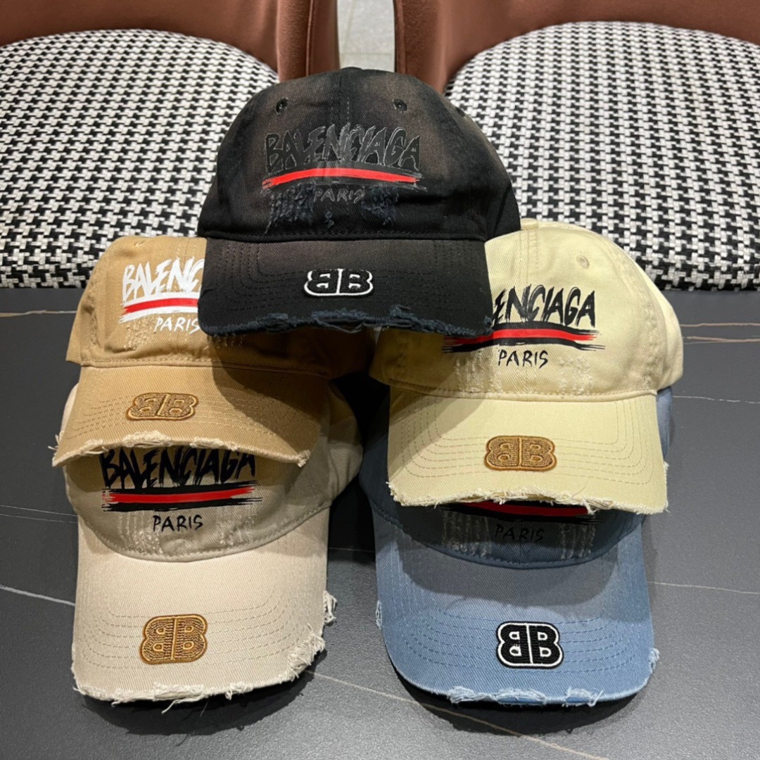 BALENCIAGA巴黎世家新款画画棒球帽，很酷的色系，男女佩戴都有不同style，巴黎粉必入款！