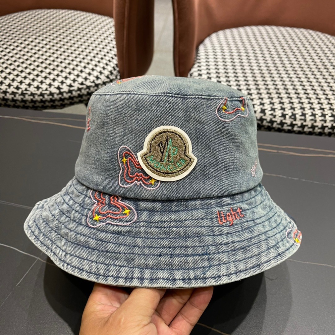  Moncler蒙口2024新款牛仔渔夫帽，经典流行款，质量超赞，