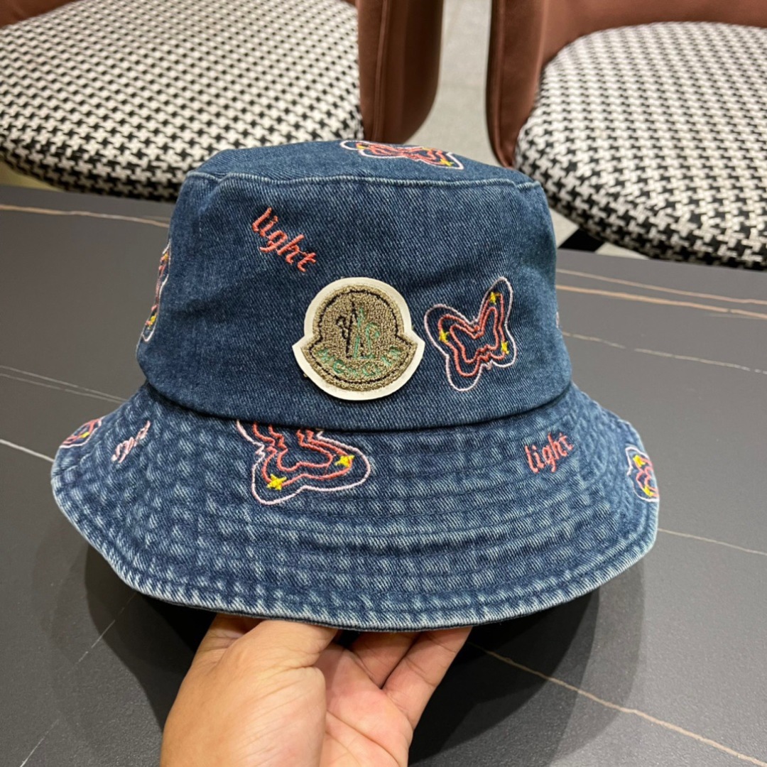  Moncler蒙口2024新款牛仔渔夫帽，经典流行款，质量超赞，