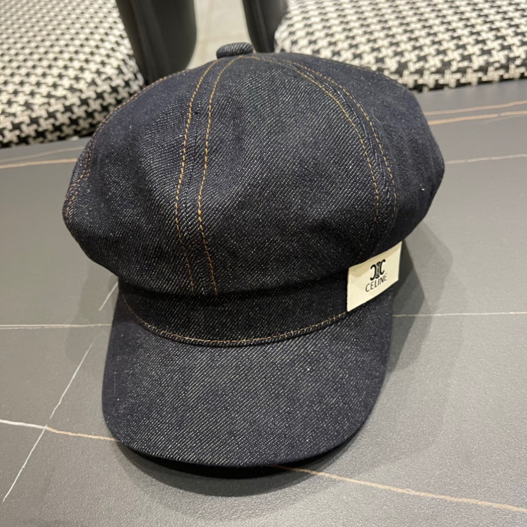 。Celine 赛琳新款军贝雷帽是鸭舌牛仔贝雷帽 进口材质笔挺舒展 整体爽朗有书卷气👍👍