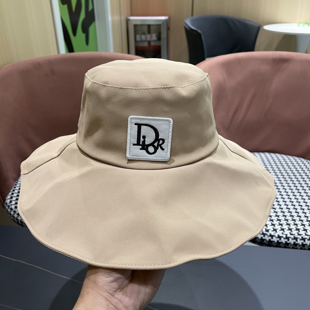  Dior迪奥 渔夫帽女早春夏季防晒帽超大檐百搭遮脸帽防紫外
线太阳帽遮阳帽