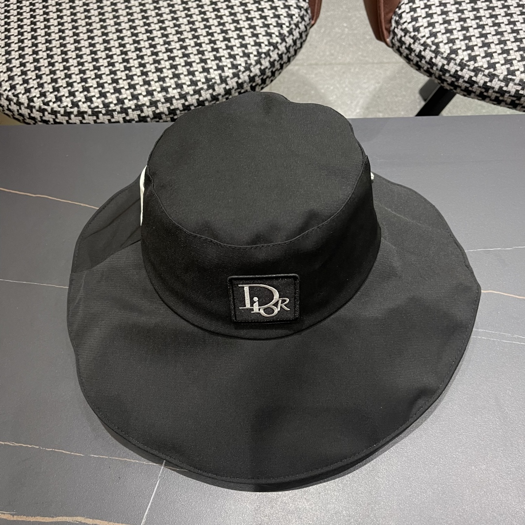  Dior迪奥 渔夫帽女早春夏季防晒帽超大檐百搭遮脸帽防紫外
线太阳帽遮阳帽