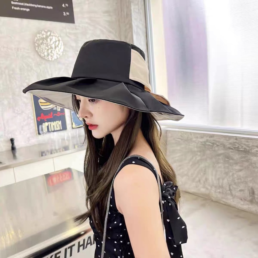  Dior迪奥 渔夫帽女早春夏季防晒帽超大檐百搭遮脸帽防紫外
线太阳帽遮阳帽