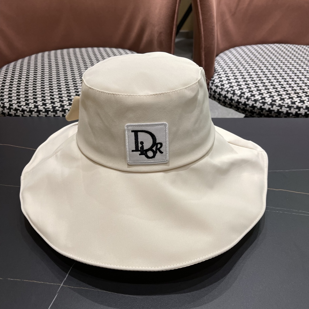  Dior迪奥 渔夫帽女早春夏季防晒帽超大檐百搭遮脸帽防紫外
线太阳帽遮阳帽