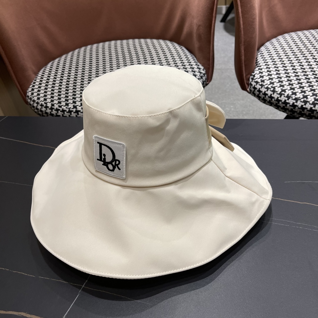  Dior迪奥 渔夫帽女早春夏季防晒帽超大檐百搭遮脸帽防紫外
线太阳帽遮阳帽