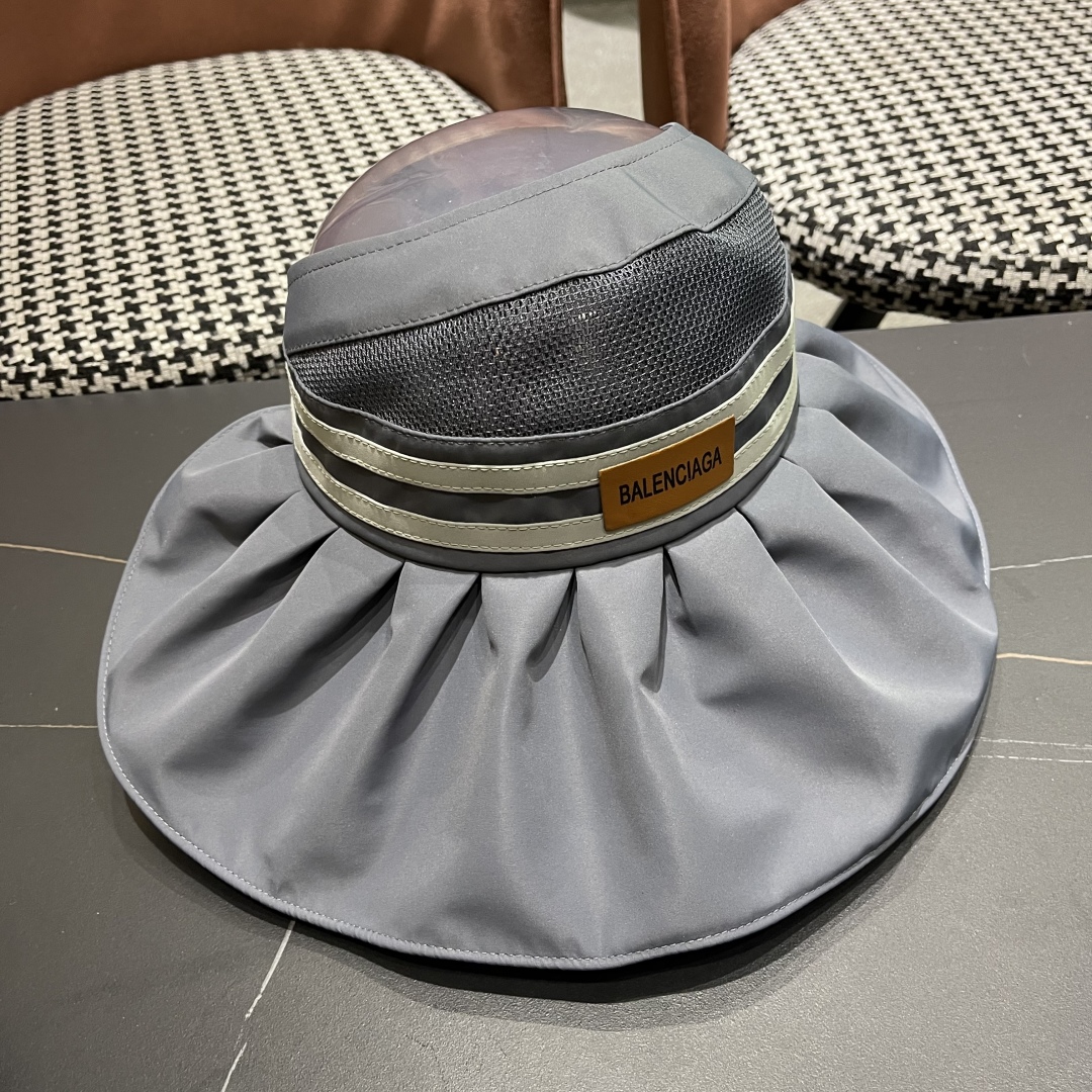  balenciaga 巴黎世家 夏季防晒帽大帽檐防紫外线可扎马尾
空顶遮阳帽出游海边太阳帽子女
