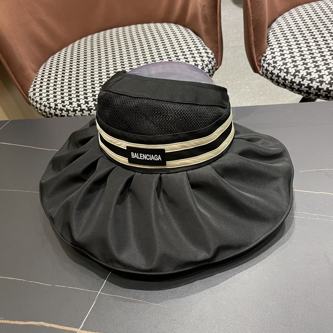 balenciaga 巴黎世家 夏季防晒帽大帽檐防紫外线可扎马尾
空顶遮阳帽出游海边太阳帽子女