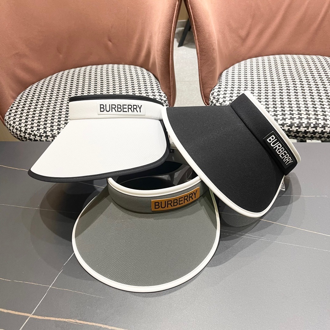  巴宝莉Burberry2025新款防晒太阳帽女空顶大帽檐防紫外线新款夏季户外遮阳帽