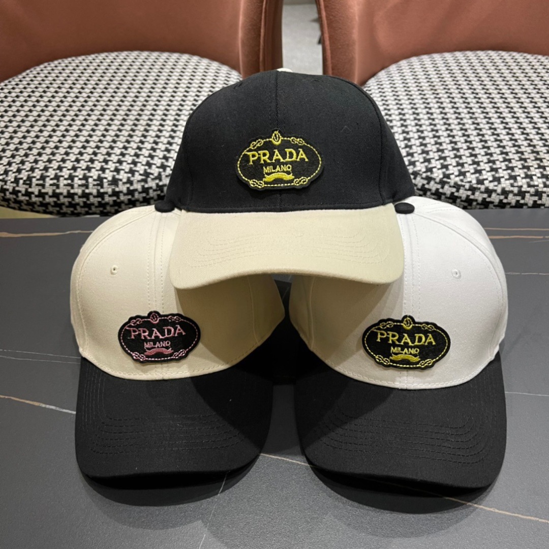  PRADA 普拉达 2024新品棒球帽 时尚潮流，高端做工！细节看实拍哦